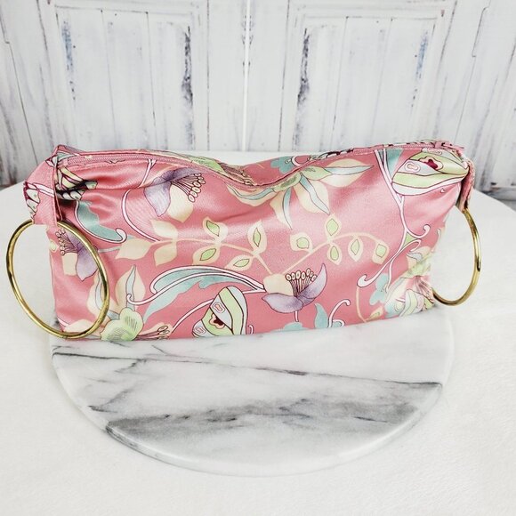 Y2K‎ Vintage Flower & Butterfly Silk Ring Handbag Clutch - Picture 2 of 12